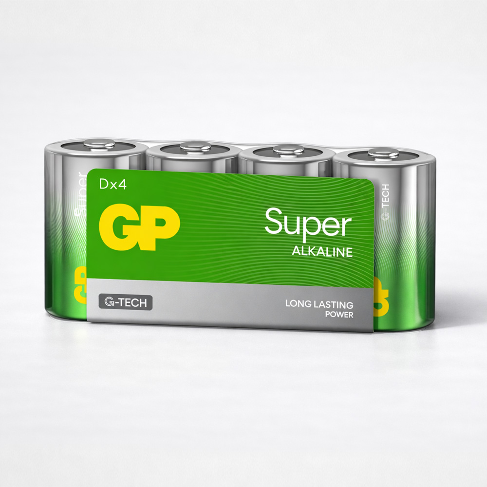 Batterier D 4-pakning